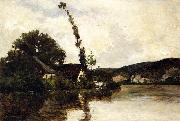 Charles-Francois Daubigny River Landscape oil